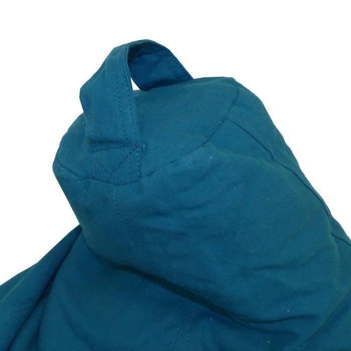 LANA Poire pouf en coton Ř75x110 cm bleu paon