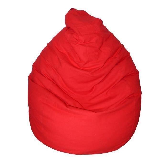 LANA Poire pouf en coton Ř75x110 cm rouge