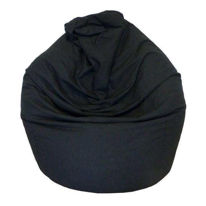LANA Poire pouf en coton Ř75x110 cm noir