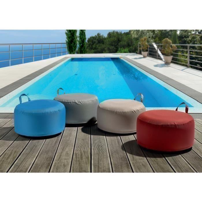 Pouf rond gonflable OUTDOOR Ř55cm rouge