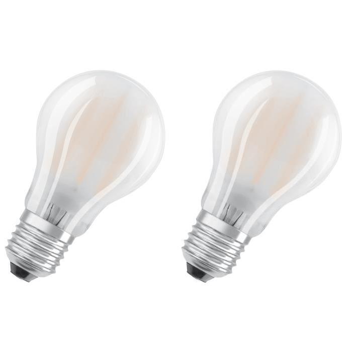 OSRAM Lot de 2 Ampoules LED E27 standard dépolie 8 W équivalent a 75 W blanc froid