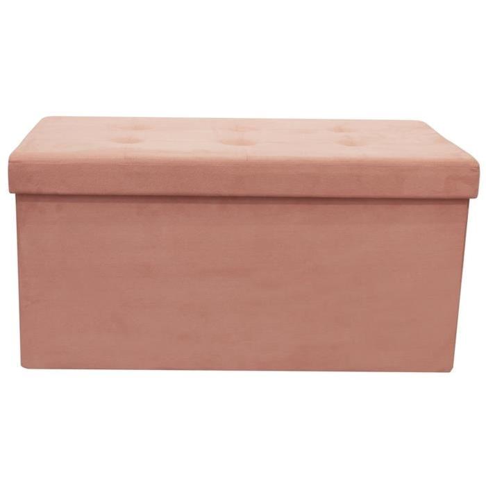 Coffre Banc Pouf Pliable Rose