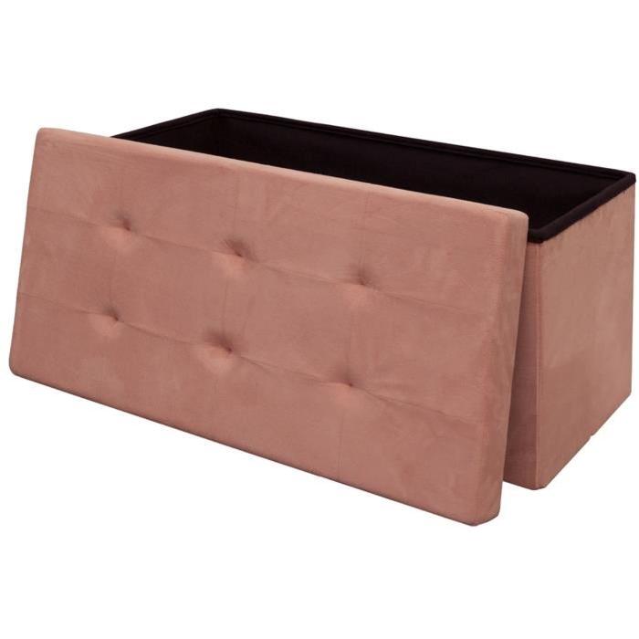 Coffre Banc Pouf Pliable Rose