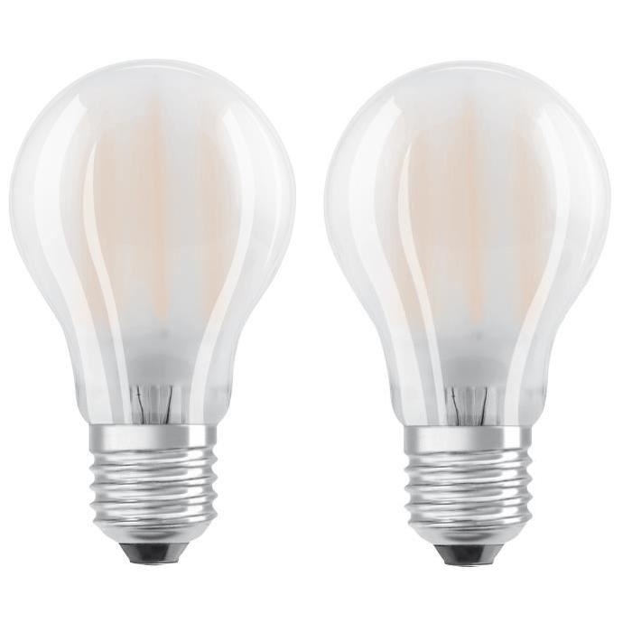 OSRAM Lot de 2 Ampoules LED E27 standard dépolie 8 W équivalent a 75 W blanc froid