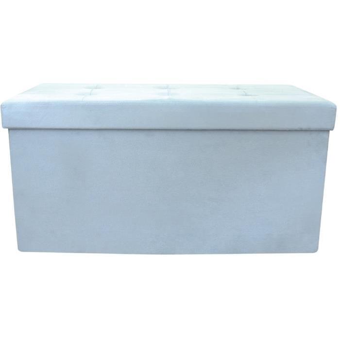 Coffre Banc Pouf Pliable Bleu