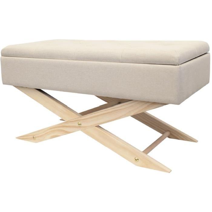 Banc pouf avec Rangement - Beige