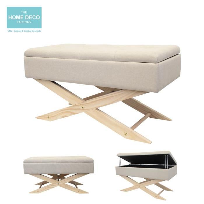 Banc pouf avec Rangement - Beige