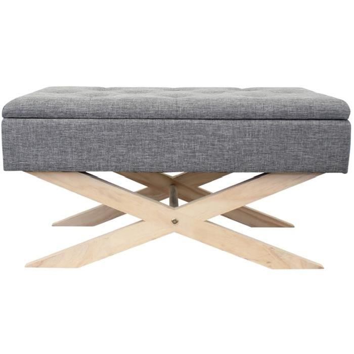 Banc pouf avec Rangement - Gris Foncé