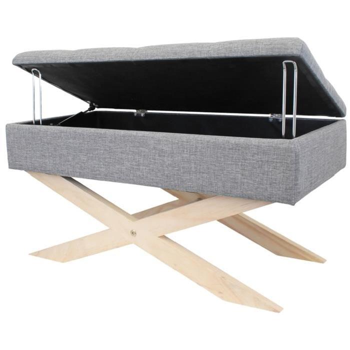 Banc pouf avec Rangement - Gris Foncé