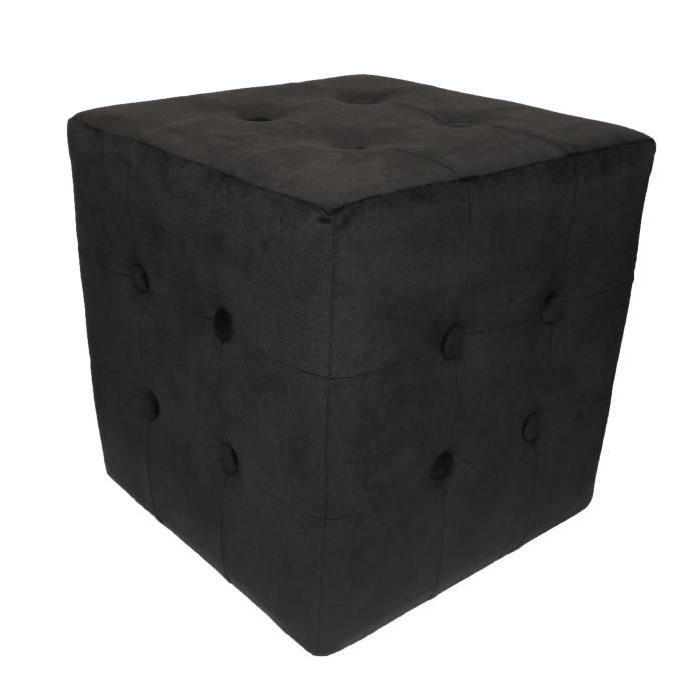 CHESTER Pouf - 32 x 32 x 33 cm - Noir