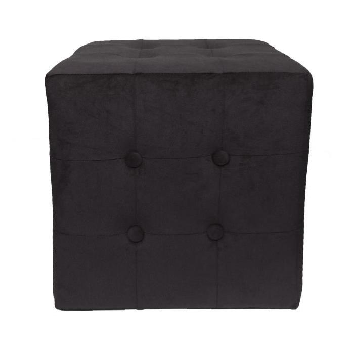 CHESTER Pouf - 32 x 32 x 33 cm - Noir