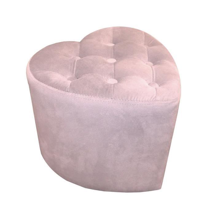 Pouf Coeur - 40 x 38 x 30 cm - Rose