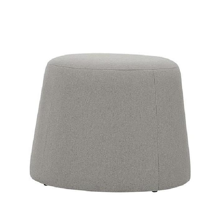 CLIFF Lot de 2 poufs en velours - GM 48x48x36cm et PM 37x37x31cm - Gris