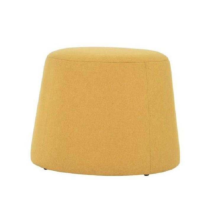 CLIFF Lot de 2 poufs en velours - GM 48x48x36cm et PM 37x37x31cm - Jaune