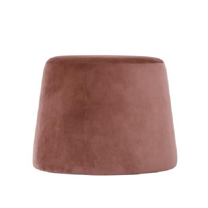 CLIFF Lot de 2 poufs en velours - GM 48x48x36cm et PM 37x37x31cm -Rose