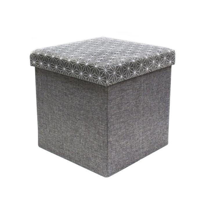 Pouf coffre de rangement pliable 37,5x37,5x37,5...