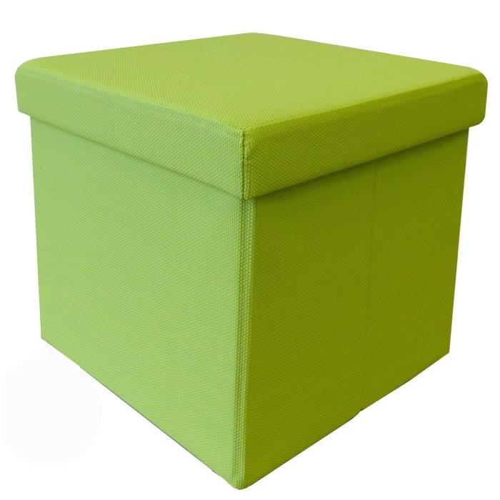 Pouf coffre de rangement pliable Santiago 35x35 cm vert