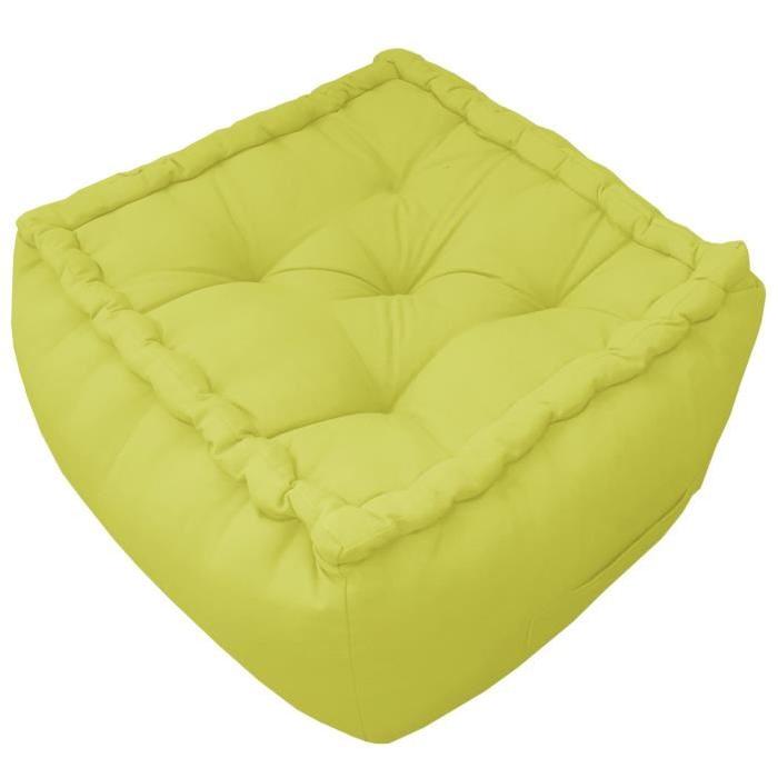 DEKOANDCO Pouf Vert anis 40x40x30 cm