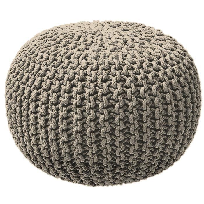 TODAY Pouf tricot Waby Sabi 100% coton 45xH30 cm beige