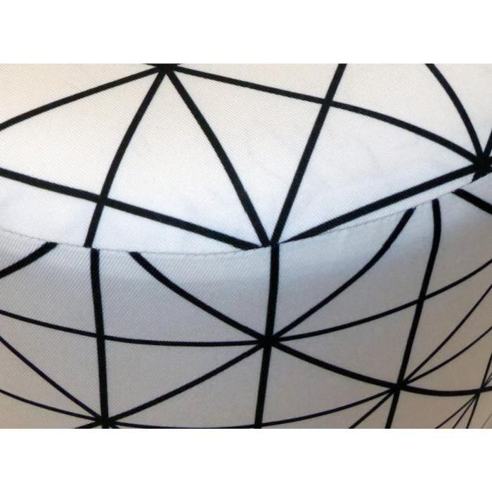 Pouf rond Graphic Ř30 H38 cm noir et blanc