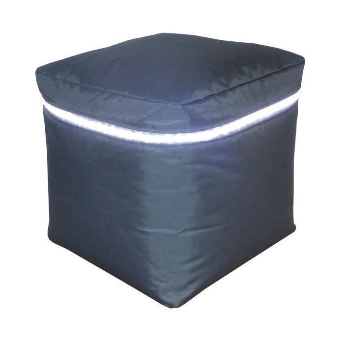 Pouf Ledmila a ruban LED gris 40 cm