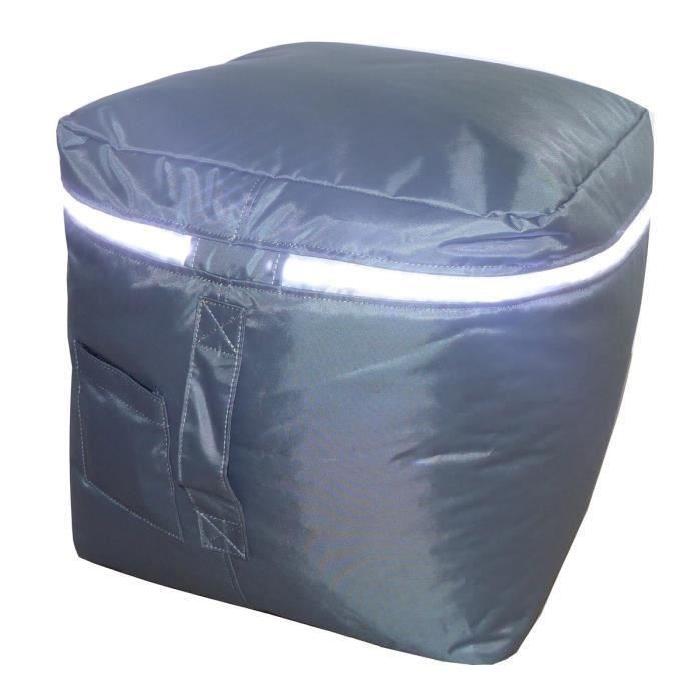 Pouf Ledmila a ruban LED gris 40 cm