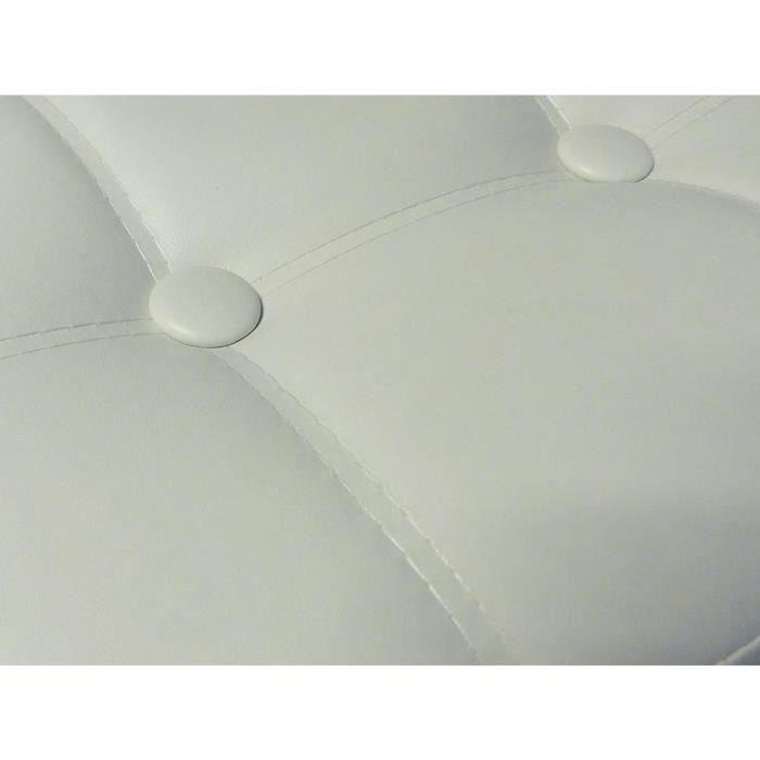 Pouf coffre de rangement pliable blanc 38 cm