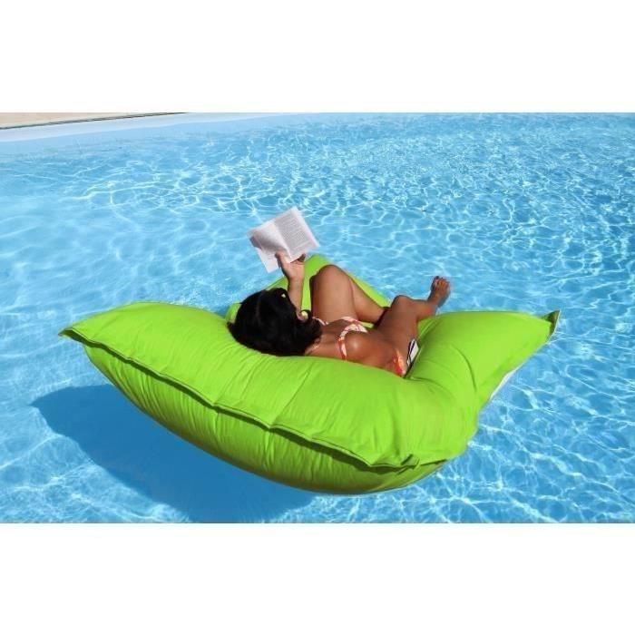 CANCUN Pouf géant géant de piscine 120x140cm Vert Anis