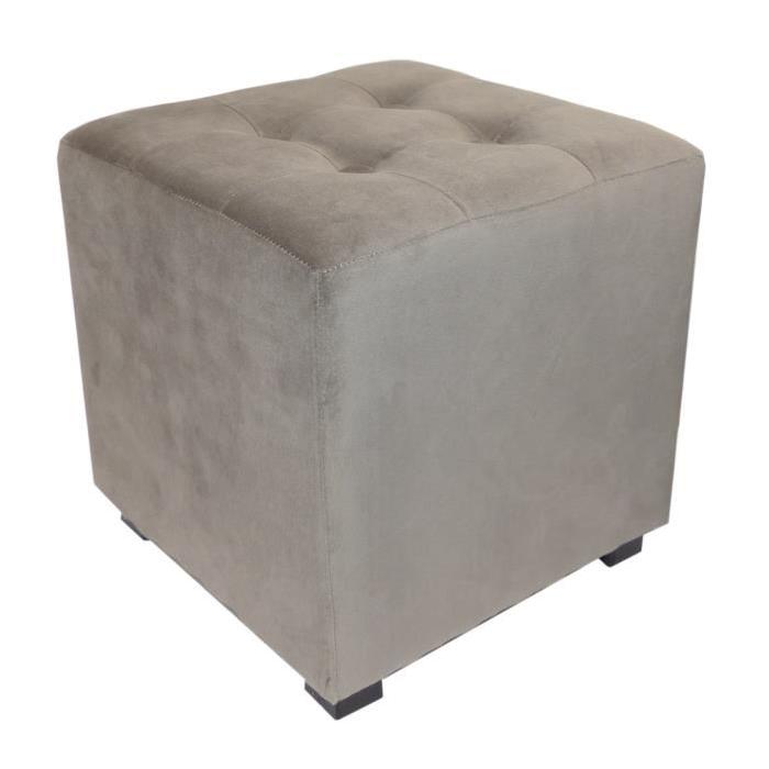 Pouf carré Selekt 32x32x35 cm gris