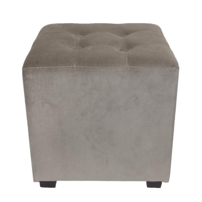 Pouf carré Selekt 32x32x35 cm gris