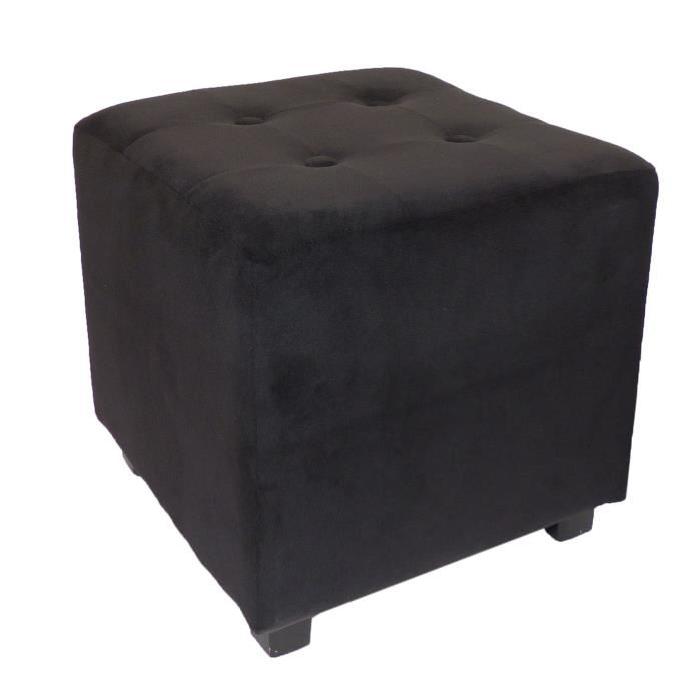 Pouf carré Selekt 32x32x35 cm noir