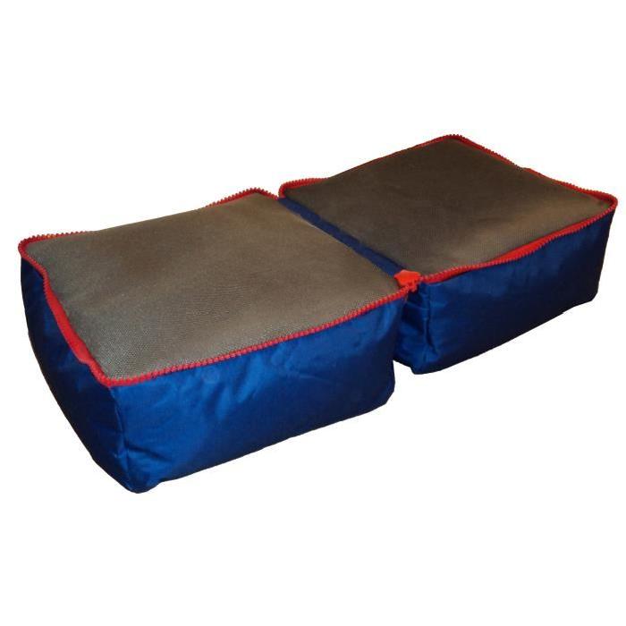 Pouf carré 2 en 1 45x45-90x25 cm bleu