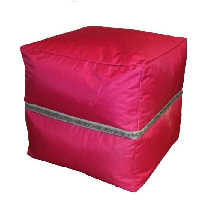 Pouf carré 2 en 1 45x45-90x25 cm fuchsia