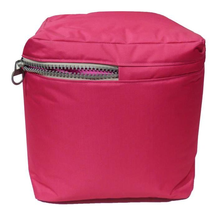 Pouf carré 40x40 cm fuchsia