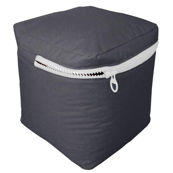 Pouf carré 40x40 cm gris