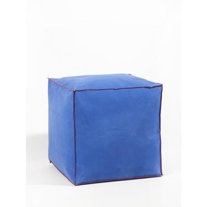 SERAX Pouf Otto Canvas 45x45x45 cm bleu