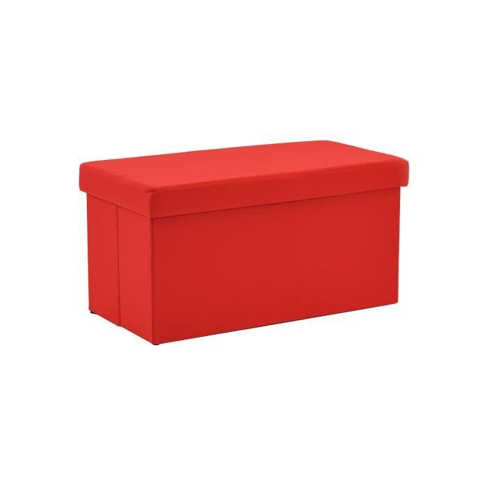 Coffre pouf pliant SUNNY 2 places rouge