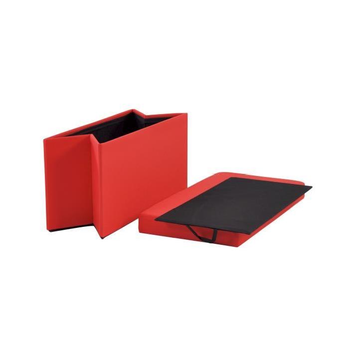 Coffre pouf pliant SUNNY 2 places rouge