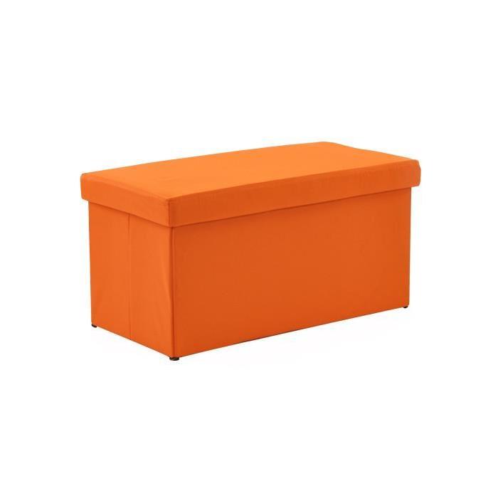 Coffre pouf pliant SUNNY 2 places orange