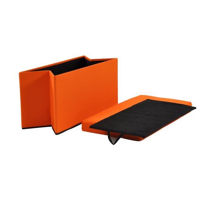 Coffre pouf pliant SUNNY 2 places orange