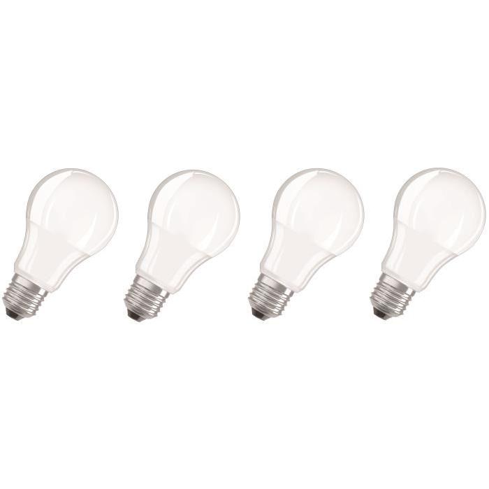 OSRAM Lot de 4 Ampoules LED E27 standard dépolie 9 W équivalent a 60 W blanc froid