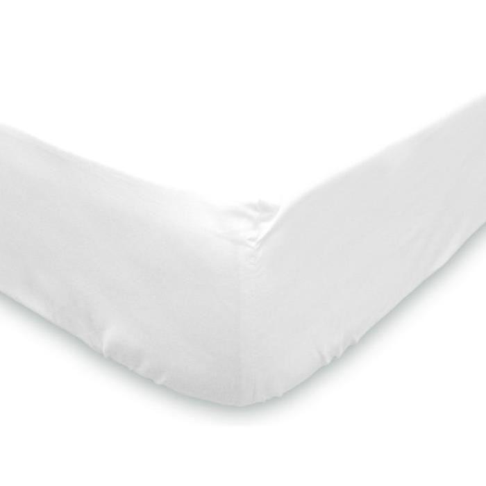 SOLEIL D'OCRE Protege-matelas molleton 90x200 cm blanc