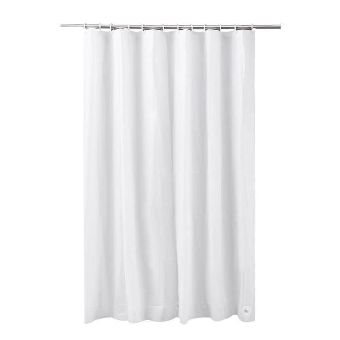 FRANDIS Rideau de douche en PVC uni blanc
