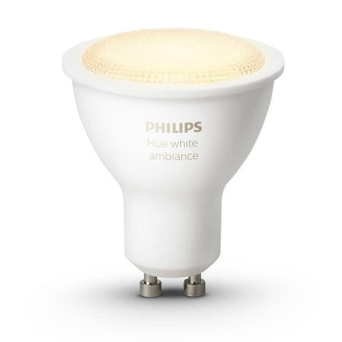 PHILIPS Hue White Ambiance Ampoule LED connectée GU10 9 W équivalent a 60 W