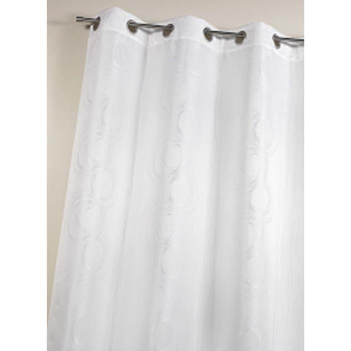 COLIMACON Rideau Jacquard uni Blanc 140x260cm