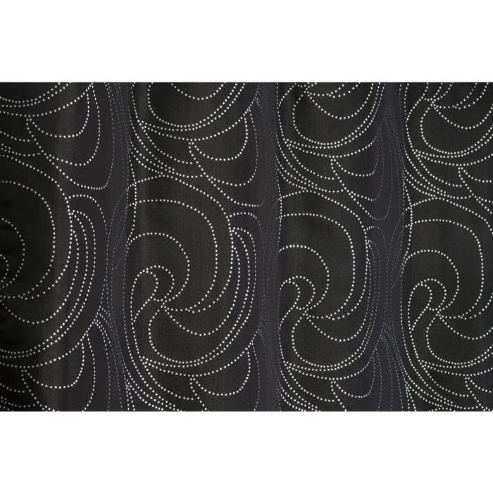 Rideau BELLISSIMA CIRCLE 8 oeillets - Noir - 138 x 245 cm