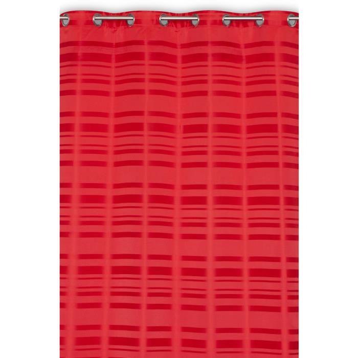 Rideau Vertigo - 8 oeillets - Effet soie - 135 x 245 cm - Rouge