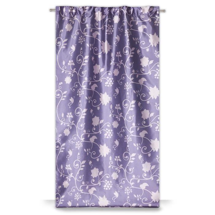 Rideau BUTTERFLY Galon Fronceur et pattes - Violet - 140 x 245 cm