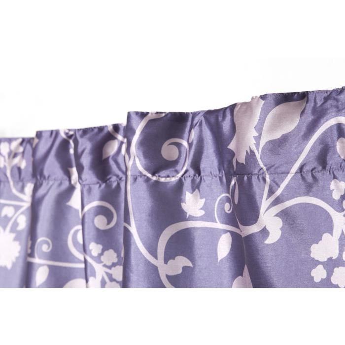 Rideau BUTTERFLY Galon Fronceur et pattes - Violet - 140 x 245 cm