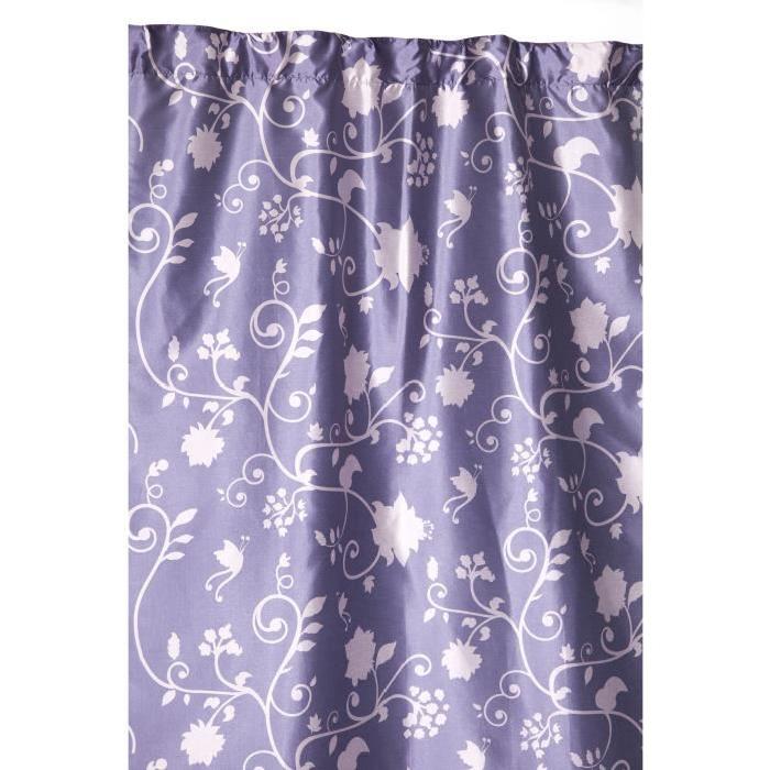 Rideau BUTTERFLY Galon Fronceur et pattes - Violet - 140 x 245 cm